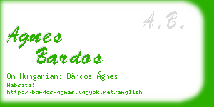 agnes bardos business card