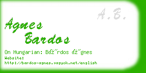 agnes bardos business card